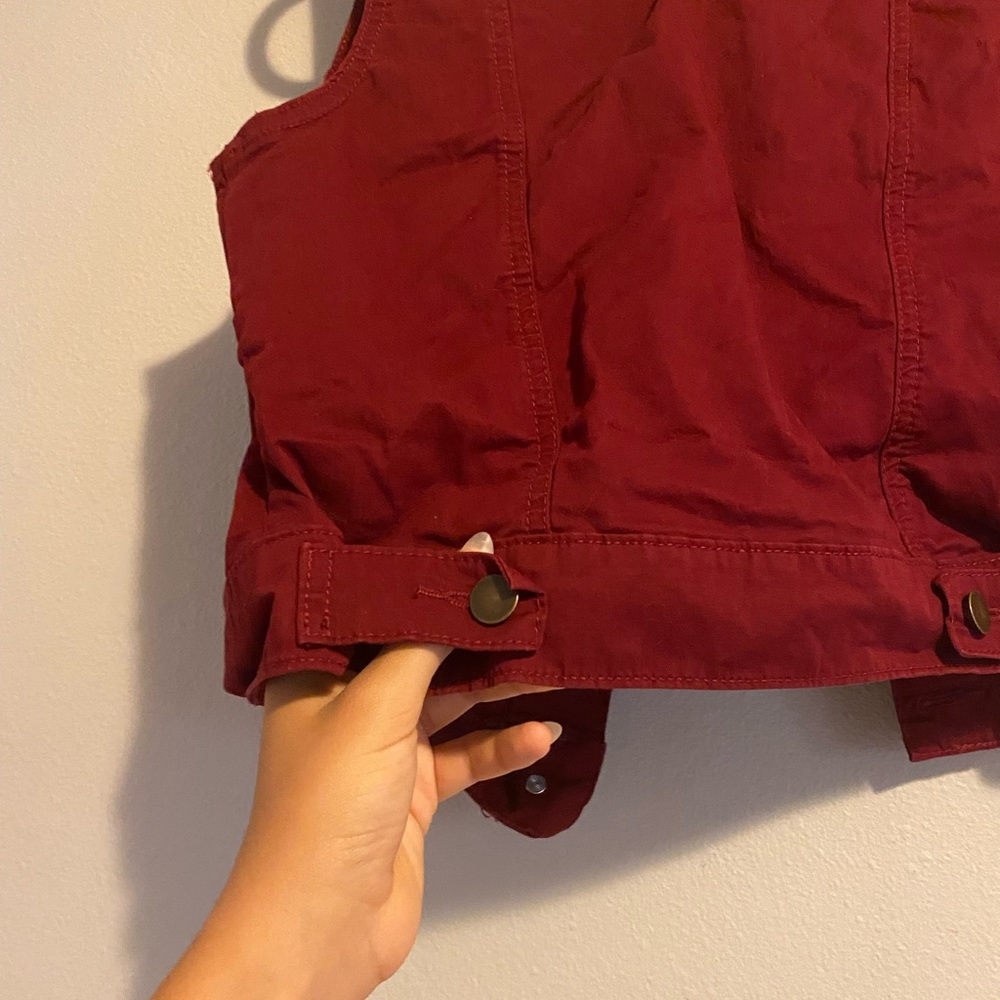 Pendleton Red Denim Button Up Vest - image 4